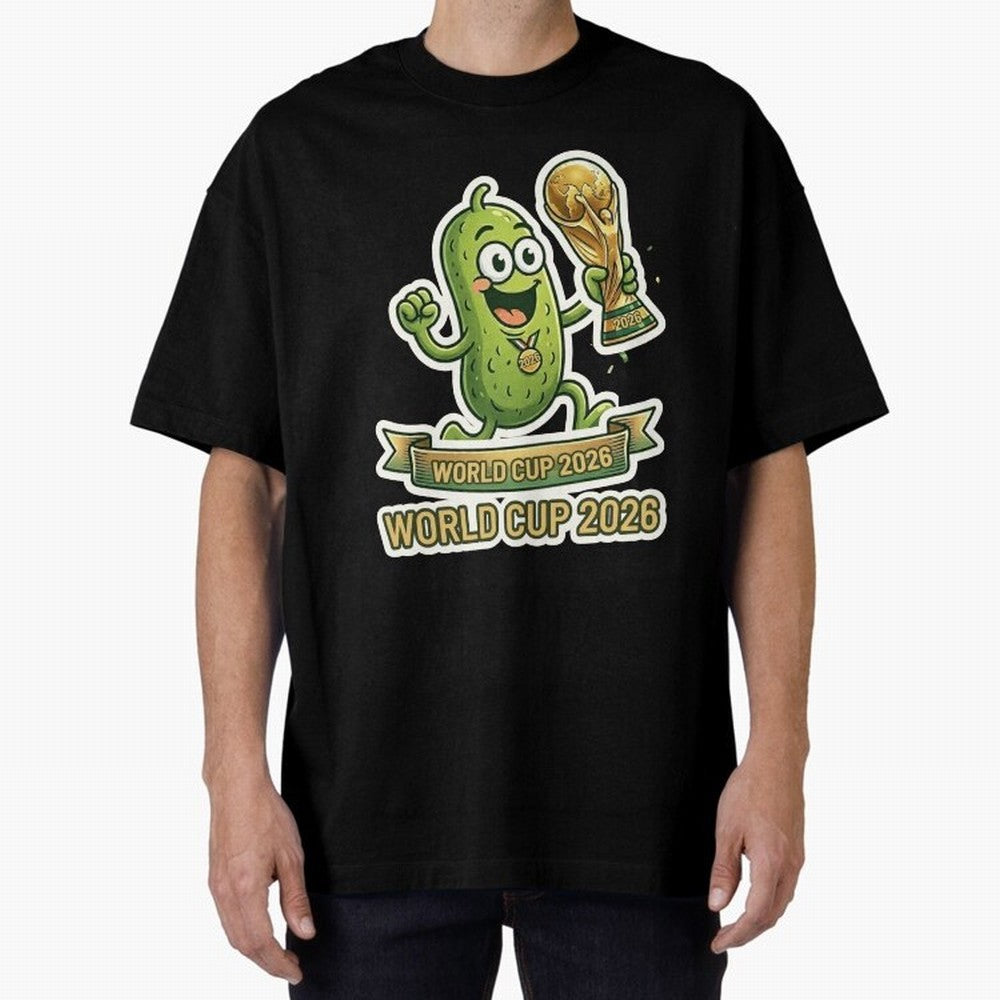 World Cup 2026 Pickle Champion Shirt ¨C Funny Soccer Pickle Mascot Holding Trophy, Cute Football Cartoon Design for Fans Sticker Mug Classic T-Shirt Stand with the FIFA World Cup 2026 Group Stage Journey through Neymar, Haaland and Cristiano