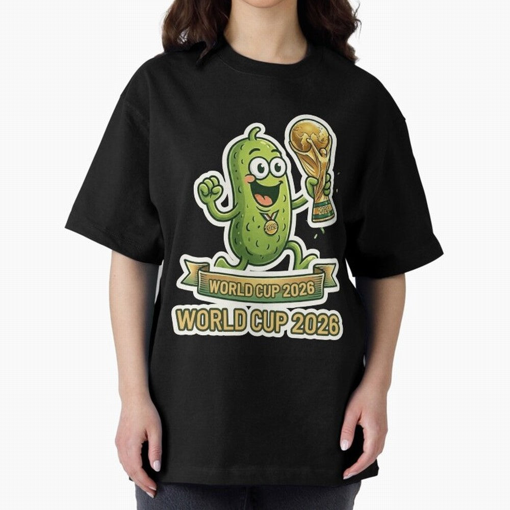 World Cup 2026 Pickle Champion Shirt ¨C Funny Soccer Pickle Mascot Holding Trophy, Cute Football Cartoon Design for Fans Sticker Mug Classic T-Shirt Stand with the FIFA World Cup 2026 Group Stage Journey through Neymar, Haaland and Cristiano