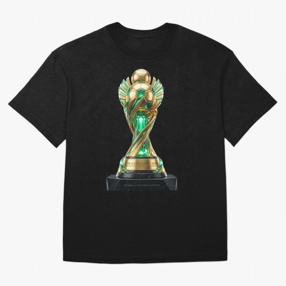 The Golden Glory 2026 - Futurist Soccer Trophy Classic T-Shirt Relive Legendary Nights from Match Day Hype around FIFA World Cup 2026 Group Stage, Mbappe, Argentina, France and Brazil, Tournament Hype, Historic Matchups, Family Viewing Parties and