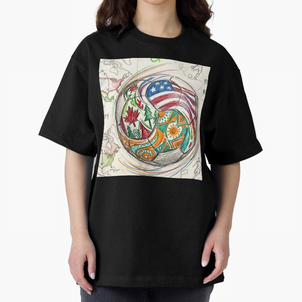 FIFA 2026 World Cup Unity Ball - Hand-Drawn Host Nations Art Classic T-Shirt Bring Home FIFA World Cup 2026 Featuring Messi, CR7 and Mbappe, Argentina, France and Brazil Energy, Match Day Excitement, Supporter Culture, Golden Goals and Global