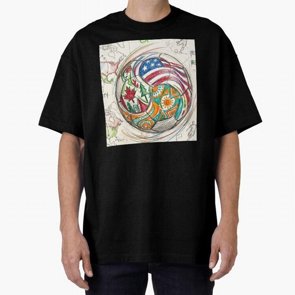 FIFA 2026 World Cup Unity Ball - Hand-Drawn Host Nations Art Classic T-Shirt Bring Home FIFA World Cup 2026 Featuring Messi, CR7 and Mbappe, Argentina, France and Brazil Energy, Match Day Excitement, Supporter Culture, Golden Goals and Global