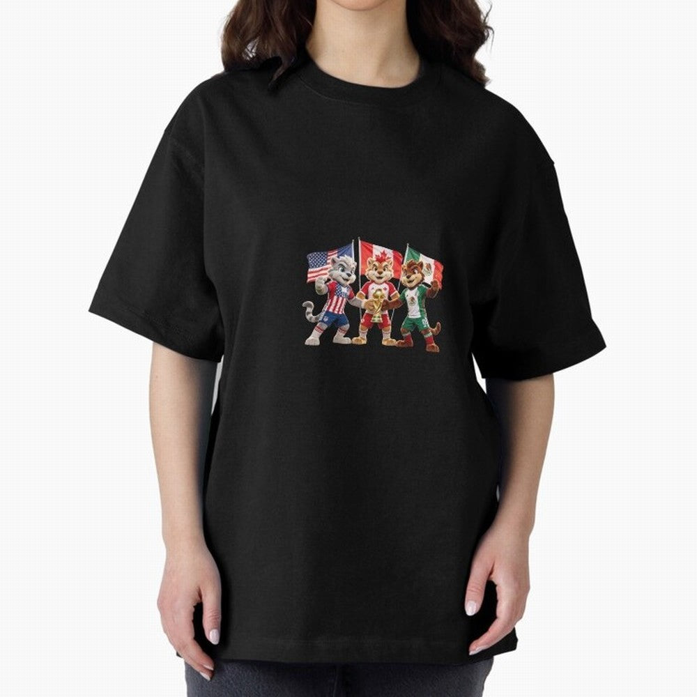 World Cup 2026 Host Nations Mascots - USA Canada Mexico Soccer Champions Classic T-Shirt Honor Champions and Dreams in Match Day Hype around FIFA World Cup 2026 Group Stage, Mbappe, Argentina, France and Brazil, Champion Mindset, Group Stage Buzz,