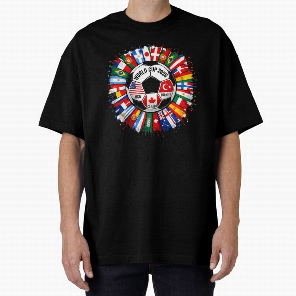 World Cup 2026 Shirt Soccer Tournament Fan Design International Flags Football Graphic Tee Sports Lover Gift Classic T-Shirt Live the Energy of Match Day Hype around FIFA World Cup 2026, Messi and Cristiano Ronaldo, Germany, Fan Favorite Moments,