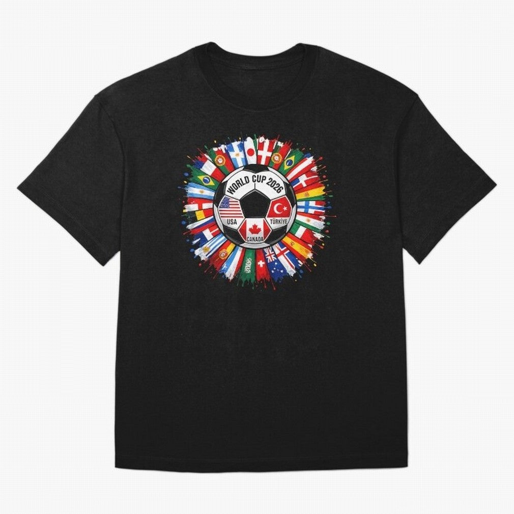 World Cup 2026 Shirt Soccer Tournament Fan Design International Flags Football Graphic Tee Sports Lover Gift Classic T-Shirt Live the Energy of Match Day Hype around FIFA World Cup 2026, Messi and Cristiano Ronaldo, Germany, Fan Favorite Moments,