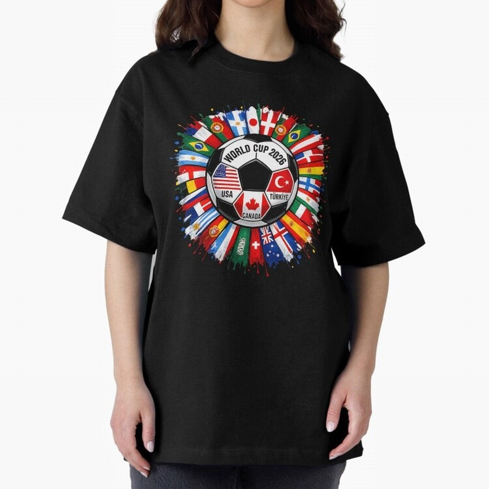 World Cup 2026 Shirt Soccer Tournament Fan Design International Flags Football Graphic Tee Sports Lover Gift Classic T-Shirt Live the Energy of Match Day Hype around FIFA World Cup 2026, Messi and Cristiano Ronaldo, Germany, Fan Favorite Moments,