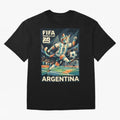 Argentina Cat World Cup 2026 ¨C Geometric Football Art Classic T-Shirt Bring World Football Passion into the FIFA World Cup 2026 Journey through Cristiano Ronaldo Highlights, England and Germany Pride, Stadium Memories, Football Loyalty,