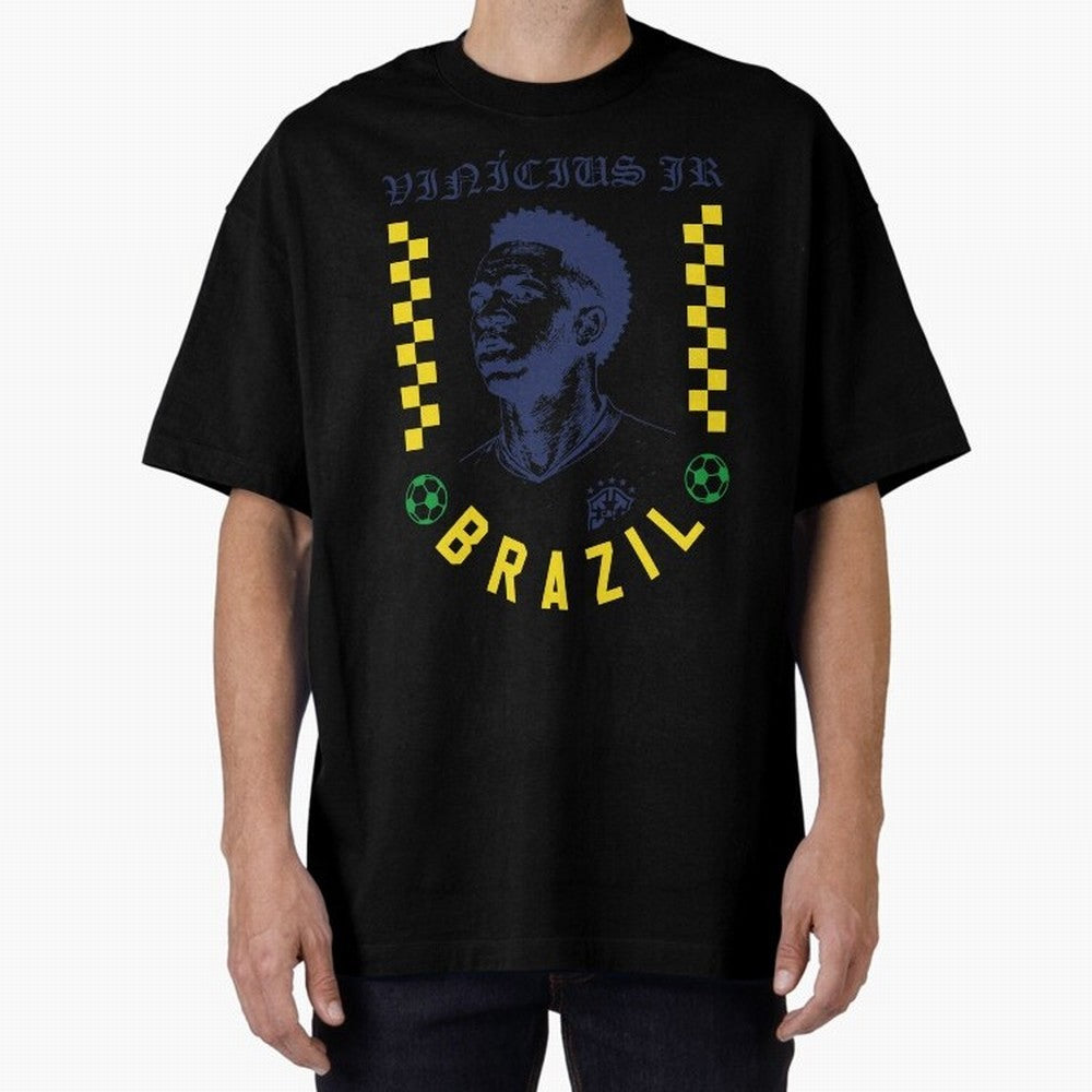 Vin¨ªcius Jr Brazil Soccer Legend Retro Football Fan Design Classic T-Shirt Bring Home Match Day Hype around FIFA World Cup 2026, Messi, Neymar and Mbappe, Brazil, Portugal and Argentina, Goal Celebration Energy, Supporter Heritage, Football Icons