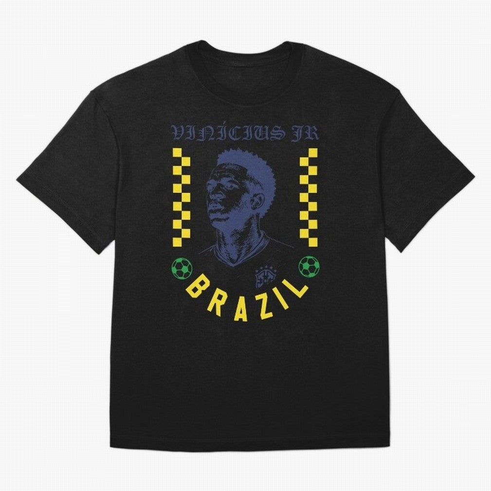 Vin¨ªcius Jr Brazil Soccer Legend Retro Football Fan Design Classic T-Shirt Bring Home Match Day Hype around FIFA World Cup 2026, Messi, Neymar and Mbappe, Brazil, Portugal and Argentina, Goal Celebration Energy, Supporter Heritage, Football Icons