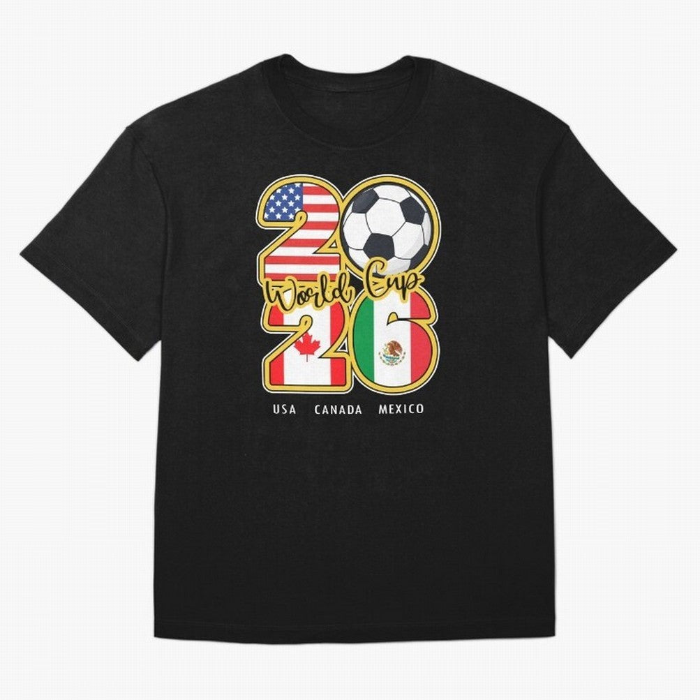 Usa Canada Mexico Soccer 2026 Oversized T-Shirt Upgrade FIFA World Cup 2026 Capturing Neymar, France and Portugal Energy, Retro Football Energy, Iconic Rivalries, Trophy Chase Drama and Stadium Atmosphere; Ideal for Fans Who Follow Messi, Cristiano