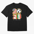 Usa Canada Mexico Soccer 2026 Oversized T-Shirt Upgrade FIFA World Cup 2026 Capturing Neymar, France and Portugal Energy, Retro Football Energy, Iconic Rivalries, Trophy Chase Drama and Stadium Atmosphere; Ideal for Fans Who Follow Messi, Cristiano