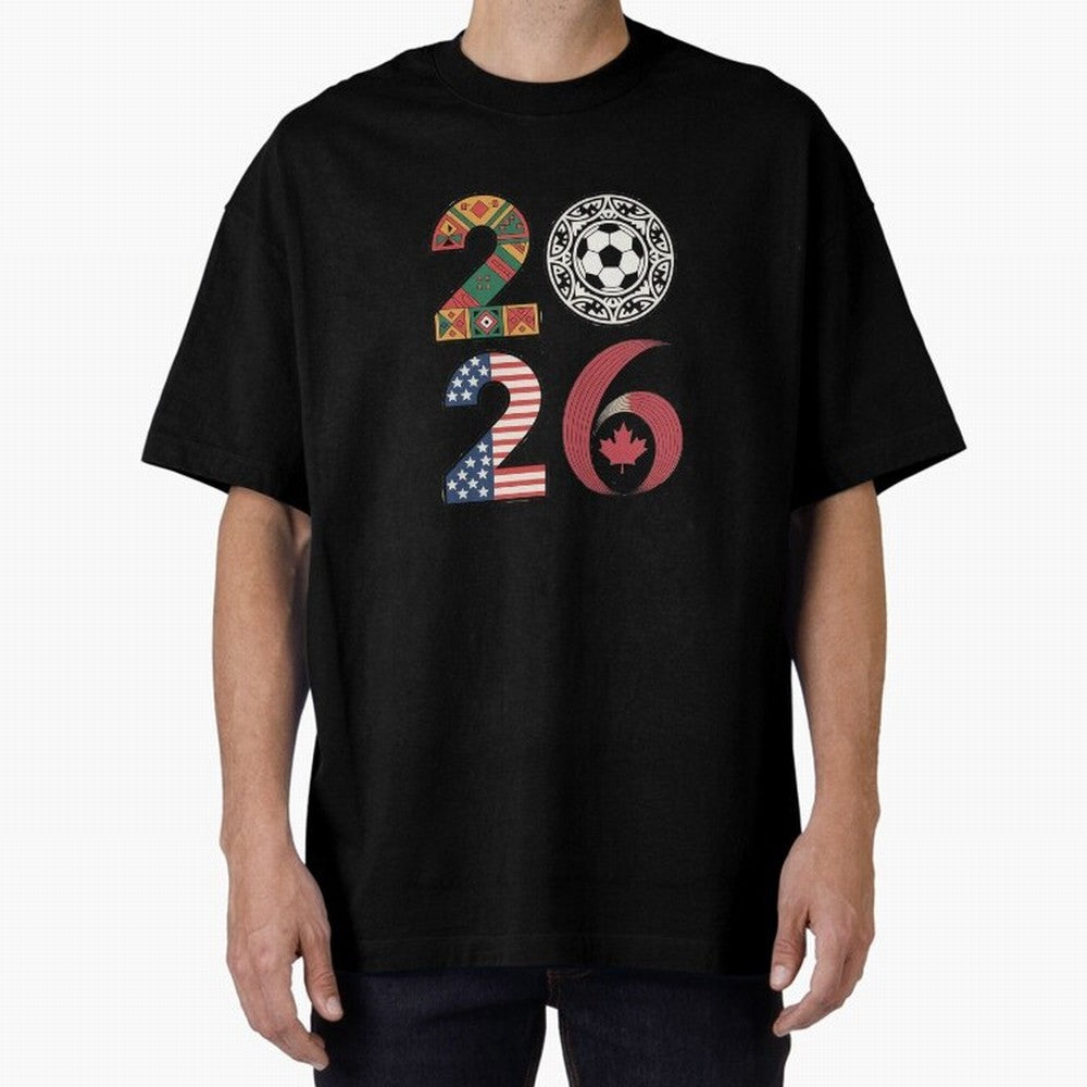 2026 Football Countries Design ¨C USA, Canada & Mexico Inspired Art Oversized T-Shirt Celebrate the FIFA World Cup 2026 Journey through Messi, CR7 and Mbappe Highlights, Germany Pride, Supporter Pride, Iconic Celebrations, Legendary Names and