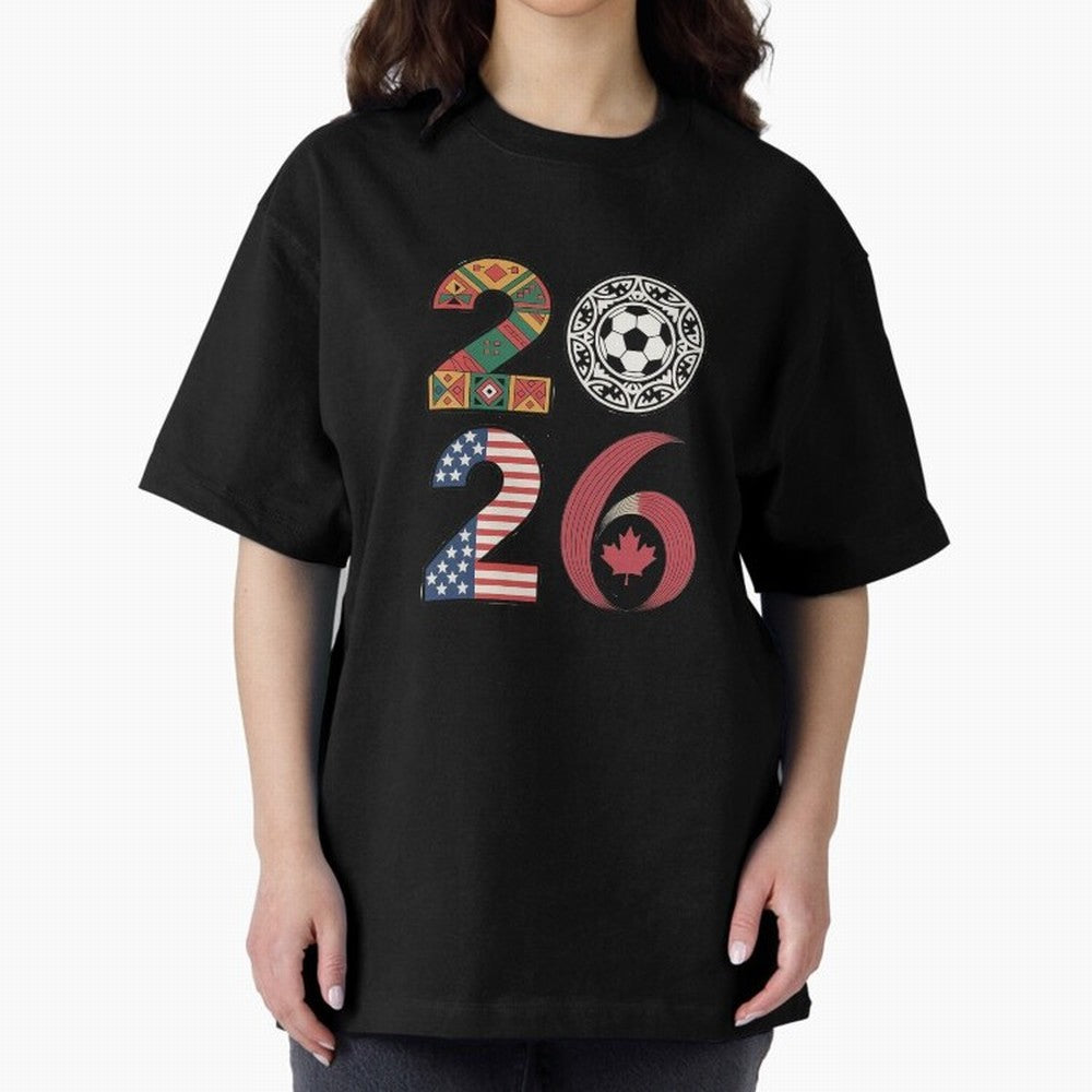 2026 Football Countries Design ¨C USA, Canada & Mexico Inspired Art Oversized T-Shirt Celebrate the FIFA World Cup 2026 Journey through Messi, CR7 and Mbappe Highlights, Germany Pride, Supporter Pride, Iconic Celebrations, Legendary Names and