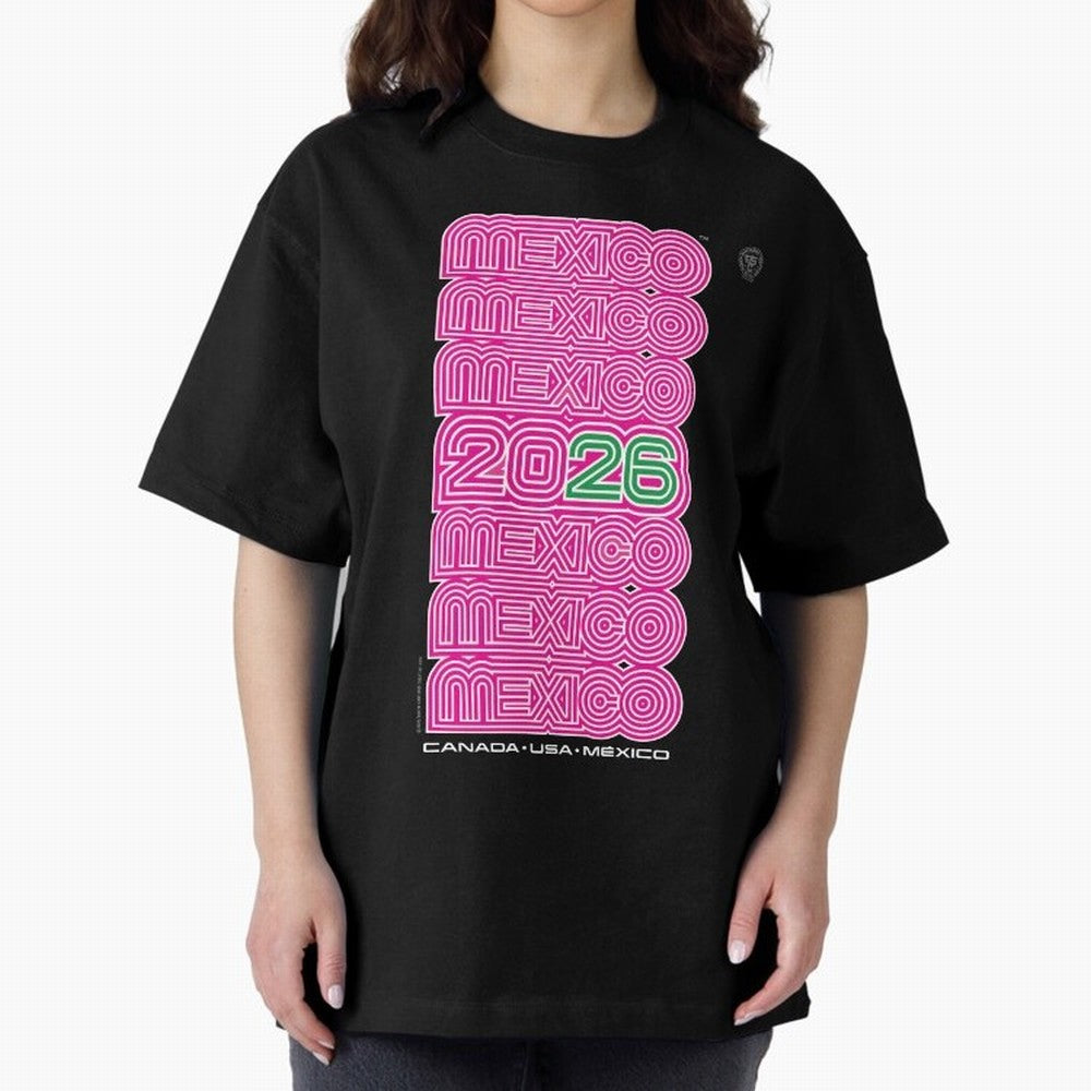 Mexico Retro Soccer 26 ¨C Canada USA Mexico 26¨C Bold Vintage Typography Oversized T-Shirt Show Match Day Excitement for FIFA World Cup 2026 for Fans of Mbappe and Neymar and Spain, Bringing Soccer Culture, Superstar Moments, National Team Dreams