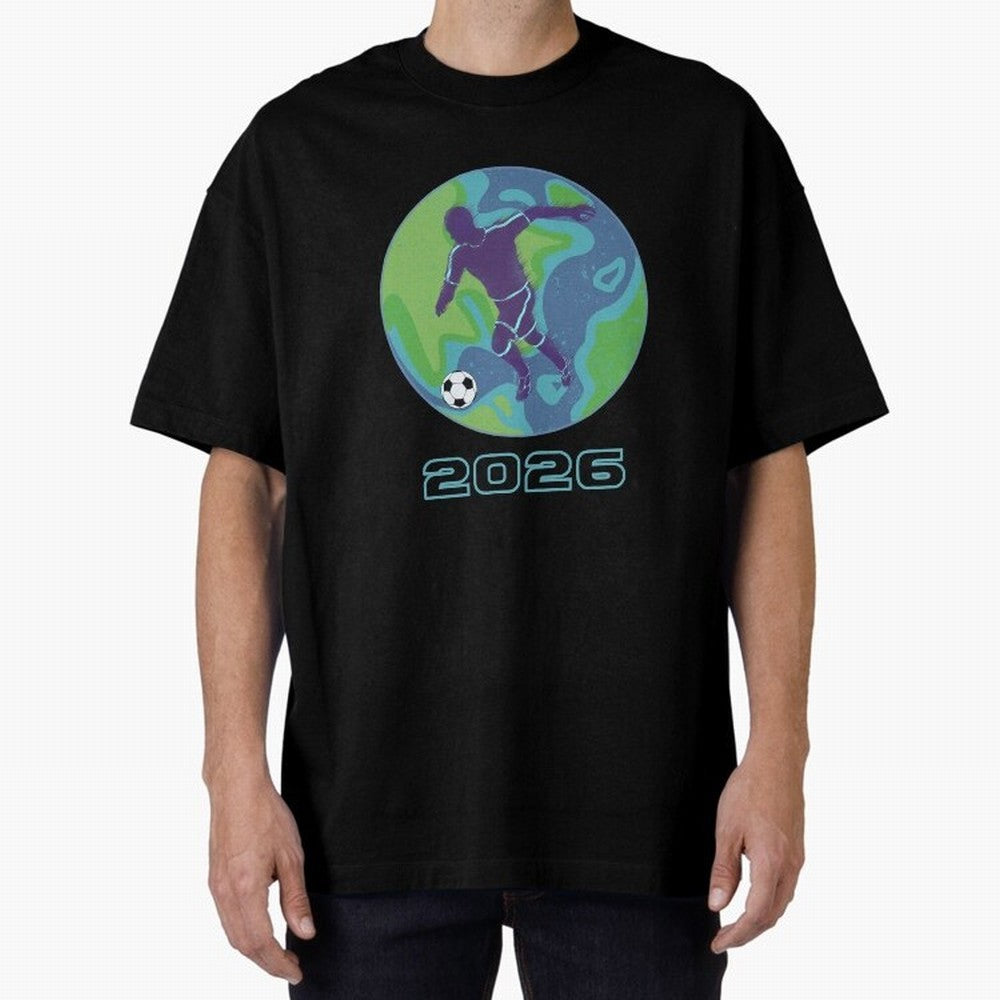 Soccer world 2026 Oversized T-Shirt Enjoy Match Day Hype around FIFA World Cup 2026 USA Canada Mexico, Mbappe and Neymar, England, Stadium Chants, National Pride, Trophy Dreams and Unforgettable Football Memories; Great for Watch Parties, Sports