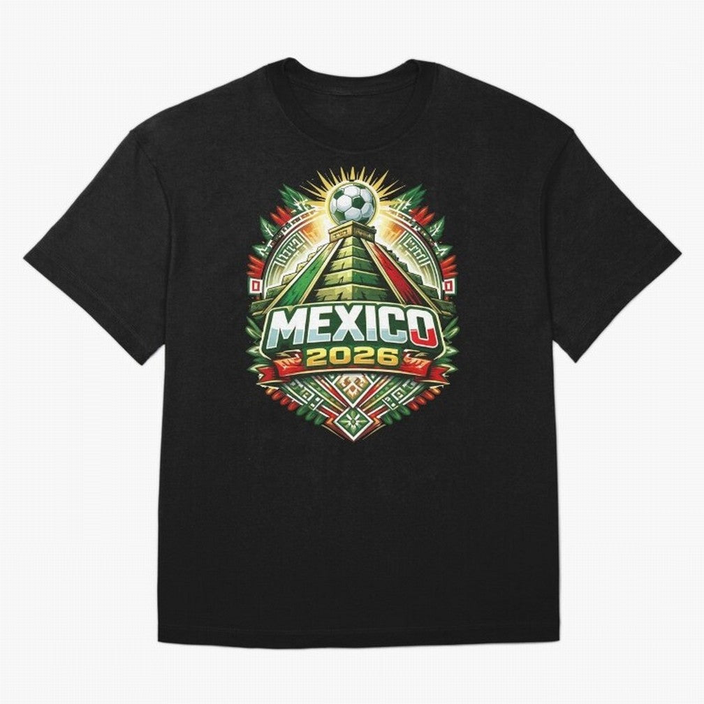Mexico Soccer 2026 Art Oversized T-Shirt Carry the Dream of FIFA World Cup 2026 USA Canada Mexico for Fans of Cristiano Ronaldo, Haaland and CR7 and Argentina and Brazil, Bringing Retro Football Energy, Iconic Rivalries, Trophy Chase Drama and