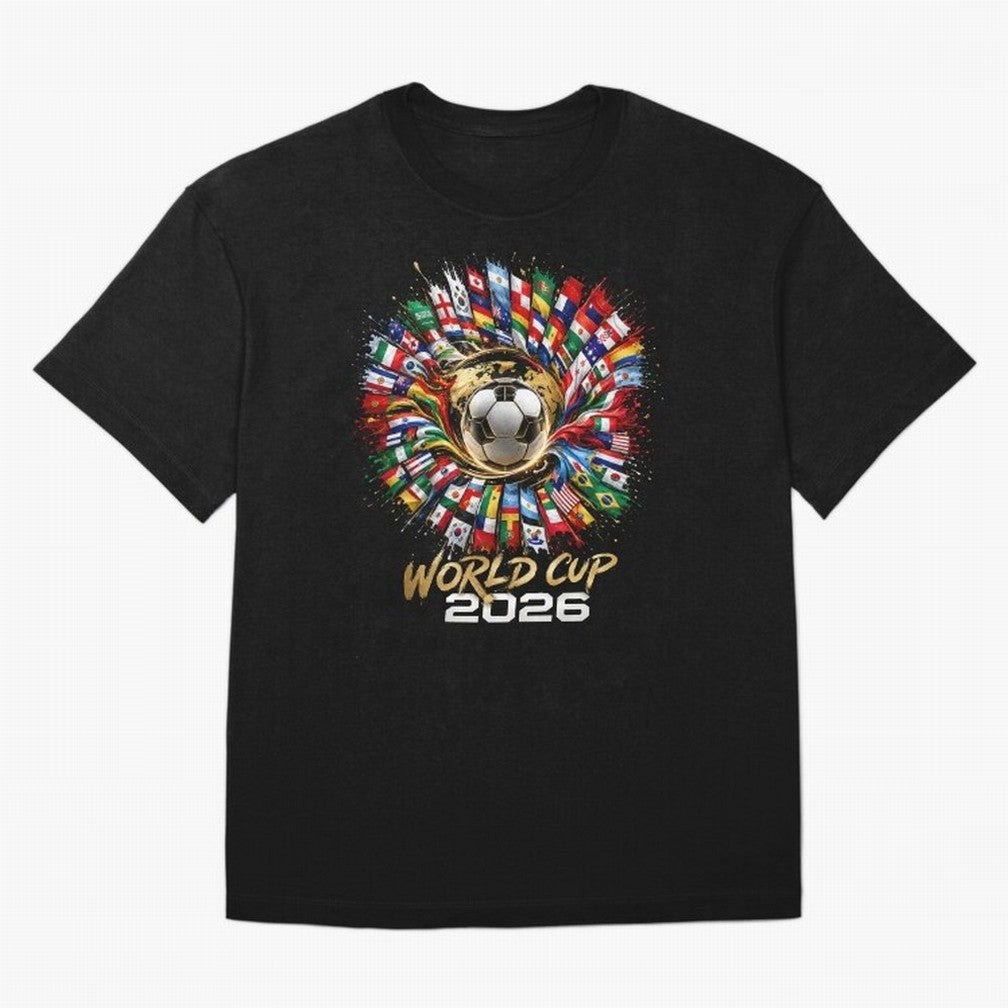 World Cup 2026 Flag Fusion Football T-Shirt Oversized T-Shirt Live for the Drama of Match Day Hype around FIFA World Cup 2026, Haaland and Mbappe, Netherlands, Game Day Rituals, Football Legends, Country Pride and the Road to the Final; Perfect for