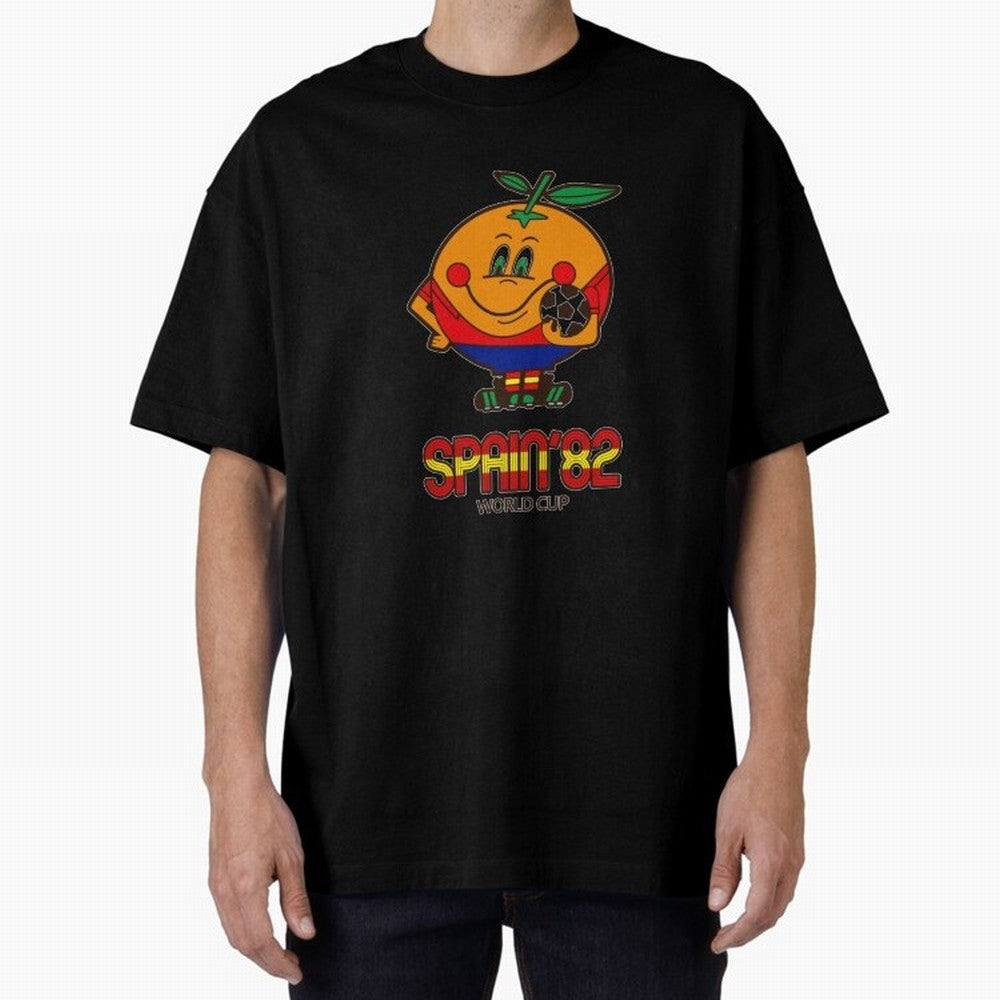 Spain 1982 World Cup- Soccer Oversized T-Shirt Celebrate the Road through FIFA World Cup 2026 Group Stage Spirit, Centered on England and Germany, CR7 and Messi, Vintage Soccer Flavor, Modern Football Stars, National Flags and Final Night Emotion;