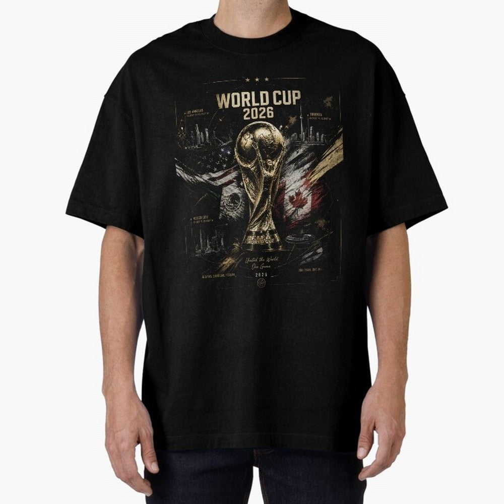 2026 FIFA World Cup Oversized T-Shirt Back the Journey through FIFA World Cup 2026 Group Stage for Fans of Haaland and Mbappe and Spain, Bringing Champion Mindset, Group Stage Buzz, Knockout Tension and Passionate Fan Culture; Perfect for People