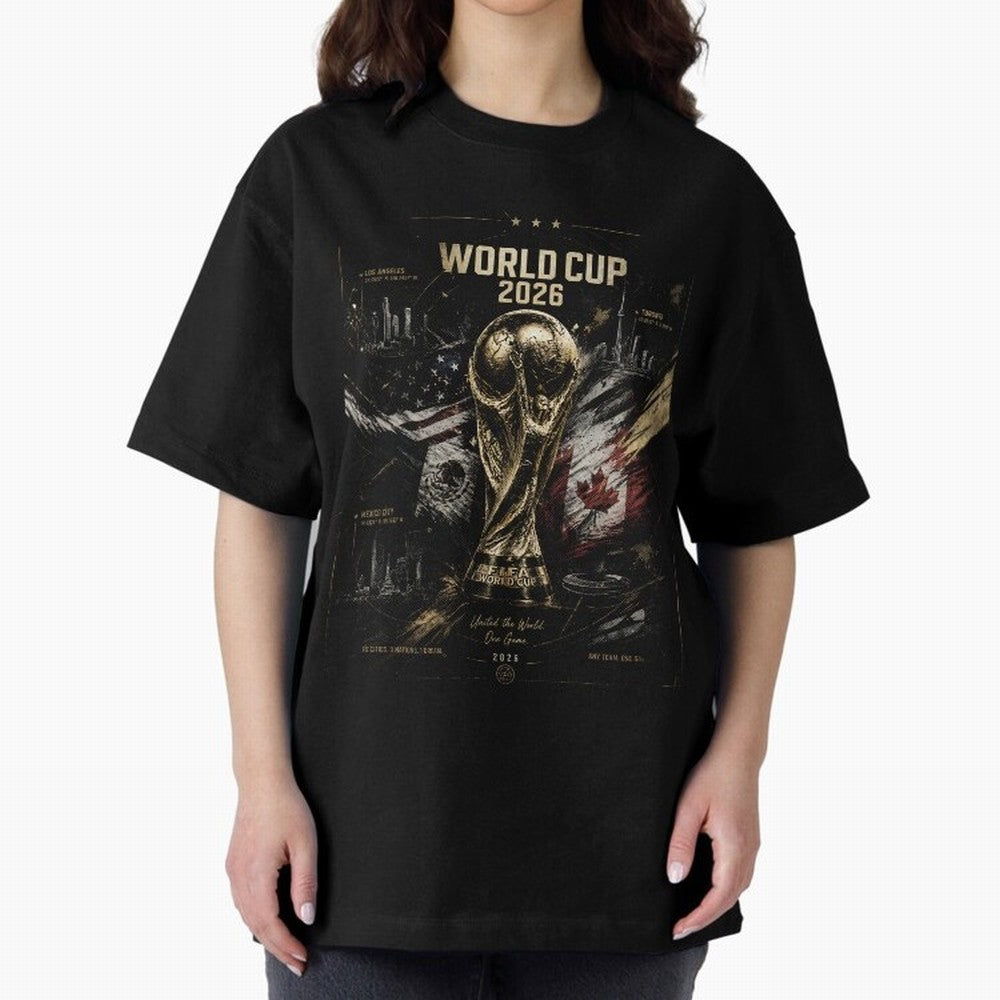 2026 FIFA World Cup Oversized T-Shirt Back the Journey through FIFA World Cup 2026 Group Stage for Fans of Haaland and Mbappe and Spain, Bringing Champion Mindset, Group Stage Buzz, Knockout Tension and Passionate Fan Culture; Perfect for People