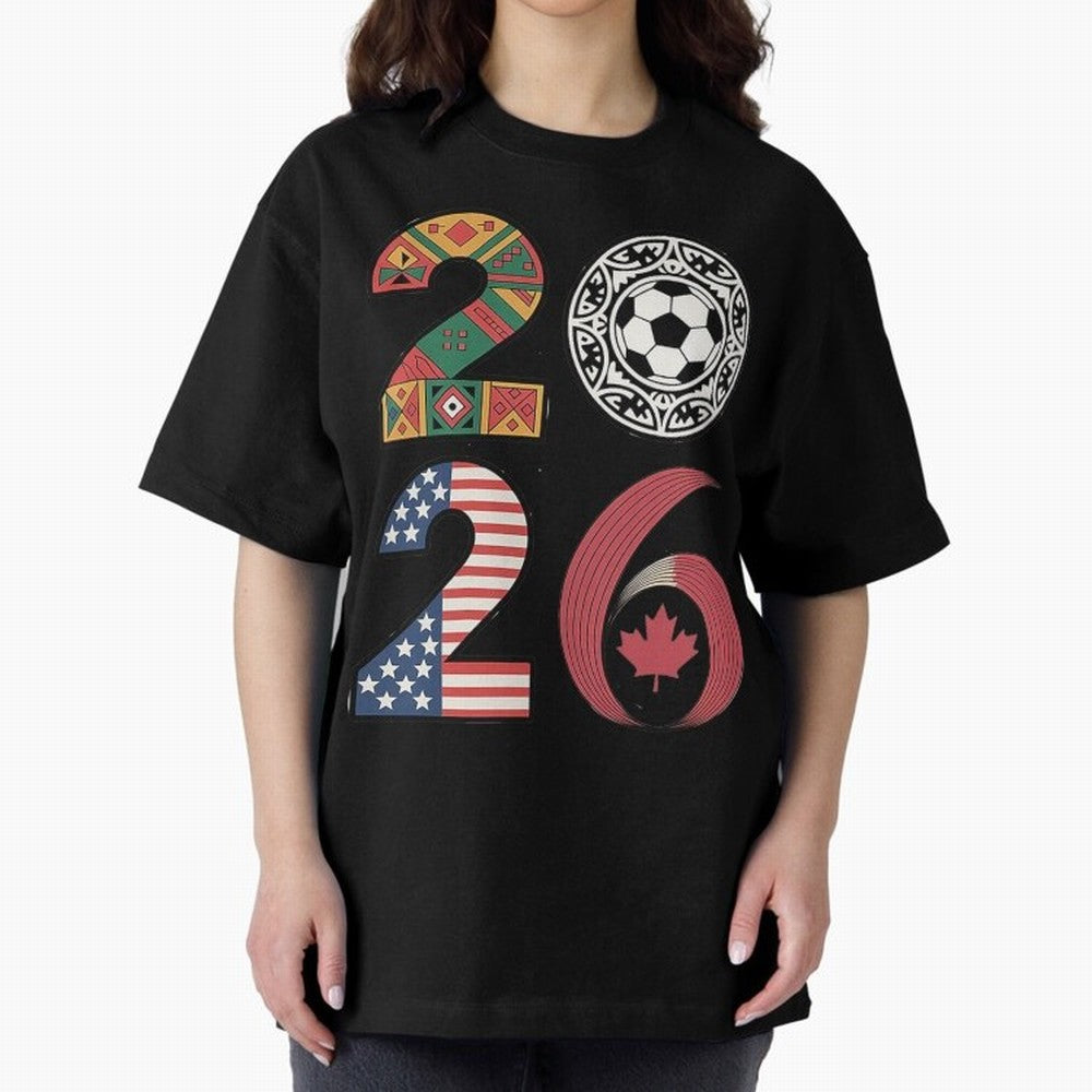 2026 Football Countries Oversized T-Shirt Represent Football Lovers during Global Football Passion for FIFA World Cup 2026 Group Stage, Filled with Haaland, England, Stadium Memories, Football Loyalty, International Chants and Championship
