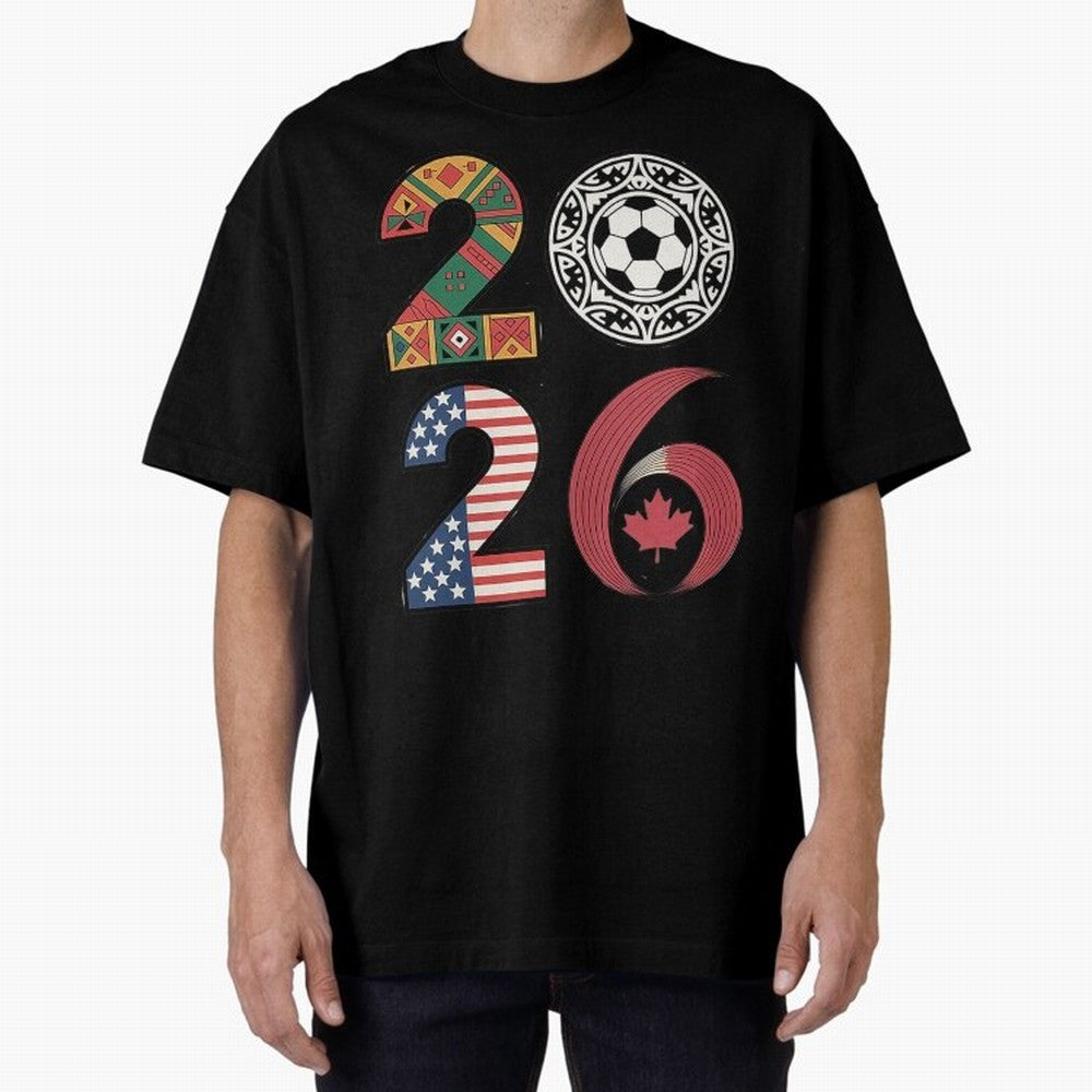 2026 Football Countries Oversized T-Shirt Represent Football Lovers during Global Football Passion for FIFA World Cup 2026 Group Stage, Filled with Haaland, England, Stadium Memories, Football Loyalty, International Chants and Championship
