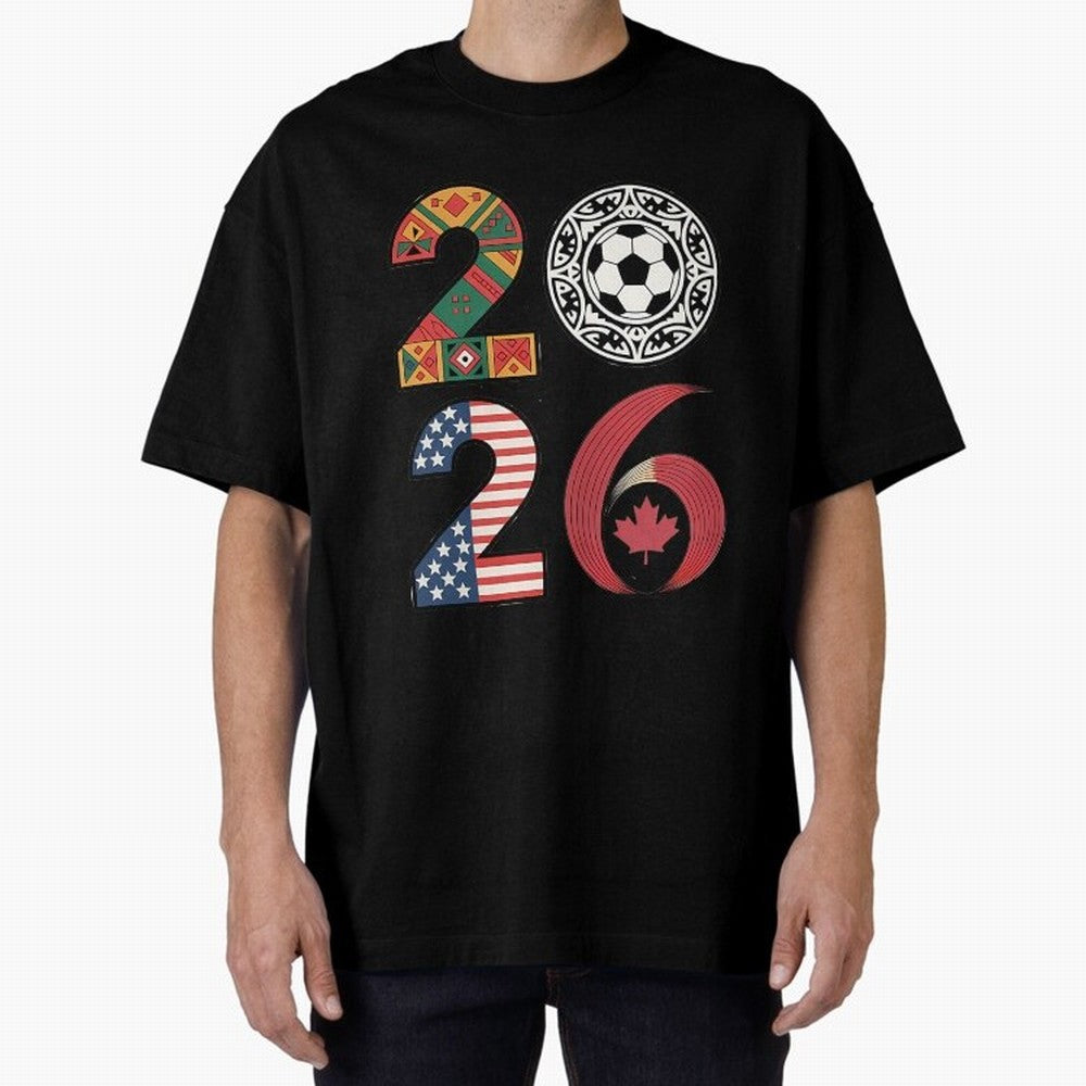 2026 Football Countries Design Usa Canada Mexico Inspired Oversized T-Shirt Back the Journey through FIFA World Cup 2026 for Fans of Messi, CR7 and Mbappe and Germany, Bringing Game Day Rituals, Football Legends, Country Pride and the Road to the