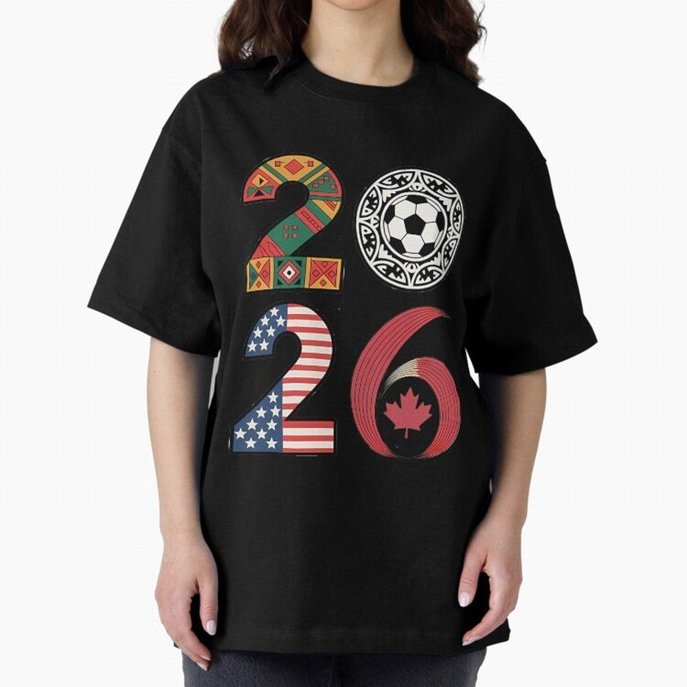 2026 Football Countries Design Usa Canada Mexico Inspired Oversized T-Shirt Back the Journey through FIFA World Cup 2026 for Fans of Messi, CR7 and Mbappe and Germany, Bringing Game Day Rituals, Football Legends, Country Pride and the Road to the