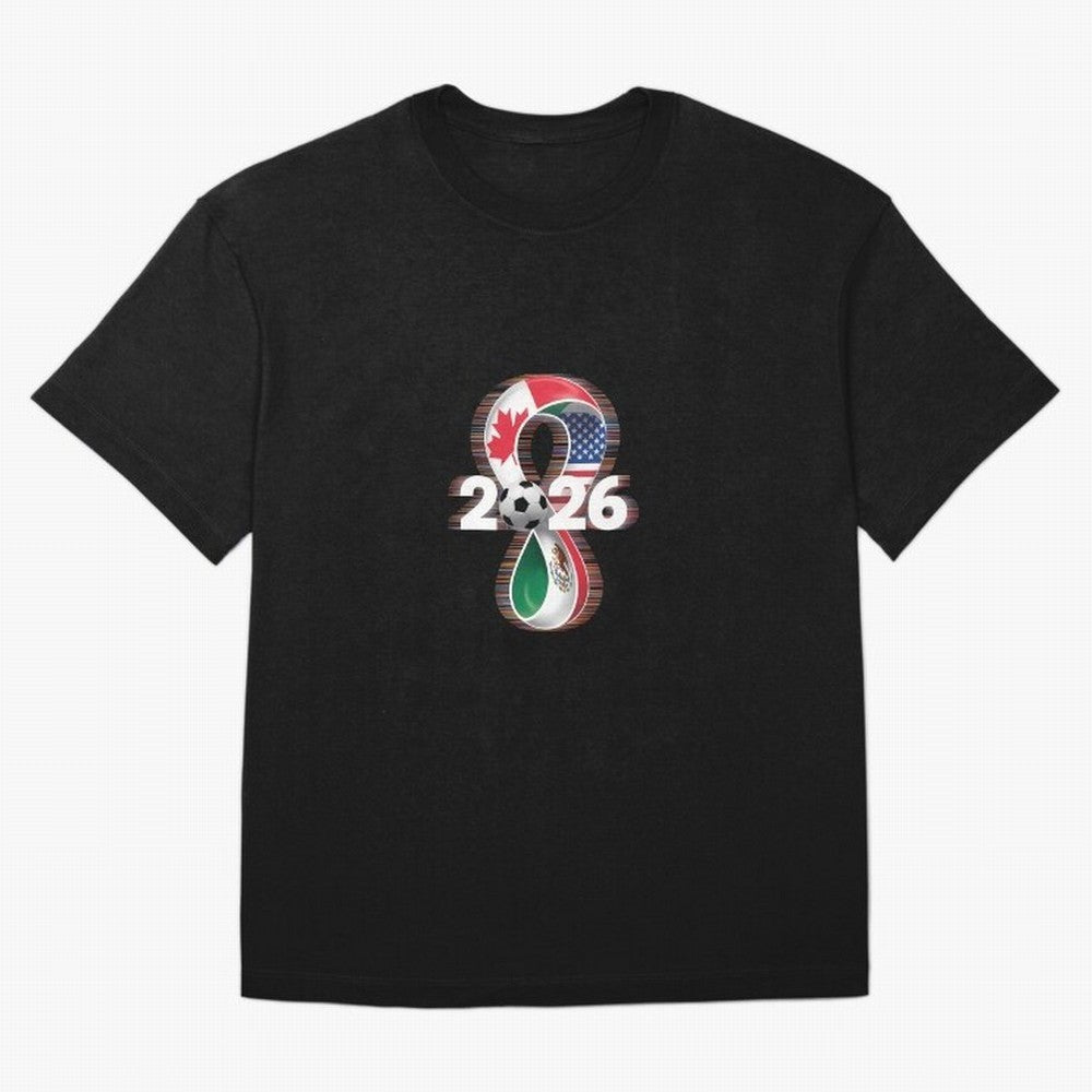 Usa Canada Mexico Soccer Football 2026 Oversized T-Shirt Upgrade FIFA World Cup 2026 Spirit, Capturing France and Portugal, Messi, Sports Nostalgia, International Competition, Famous Players and Unforgettable Victories; Perfect for People Who Love