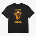 Soccer 2026 North America Football Fan Gift Shirt Oversized T-Shirt Bring Retro Soccer Energy to the FIFA World Cup 2026 USA Canada Mexico Journey through Messi, CR7 and Mbappe Highlights, Portugal, Spain and Germany Pride, Stadium Memories,
