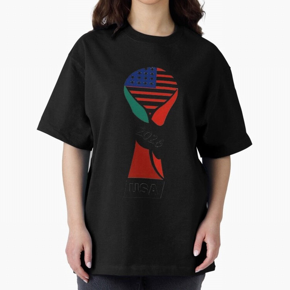 T-shirt usa FIFA world 2026 Oversized T-Shirt Celebrate Football Heritage in FIFA World Cup 2026 Group Stage for Fans of Cristiano Ronaldo, Haaland and CR7 and France, Bringing Championship Spirit, Famous Goals, Roaring Crowds and International