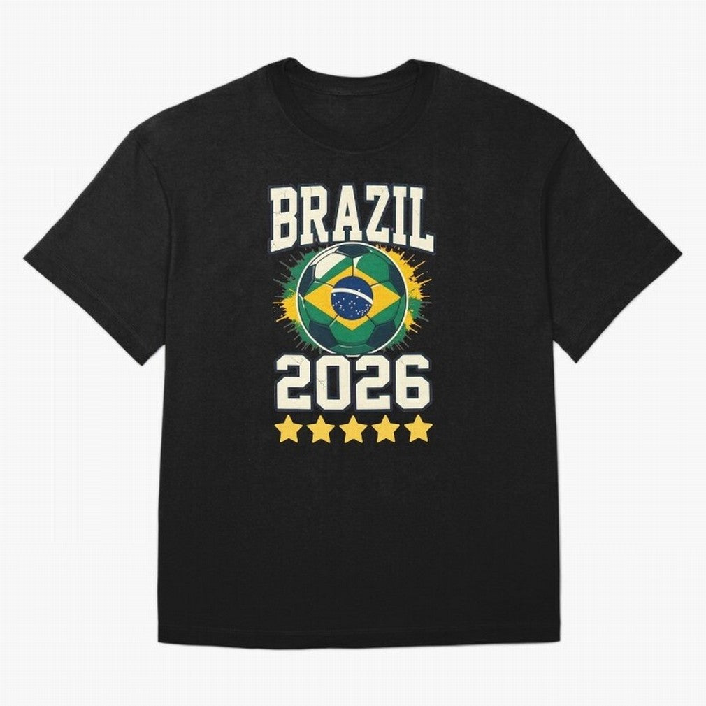 Brazil Soccer Football 2026 Oversized T-Shirt Represent the FIFA World Cup 2026 Group Stage Journey through Haaland and Mbappe Highlights, Germany Pride, Stadium Memories, Football Loyalty, International Chants and Championship Tradition; Made for