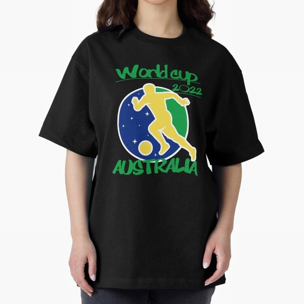 Australia World Cup 2022 Oversized T-Shirt Show Fan Pride Across FIFA World Cup 2026 Driven by Cristiano Ronaldo, Haaland and CR7, Portugal Energy, Stadium Chants, National Pride, Trophy Dreams and Unforgettable Football Memories; Made for