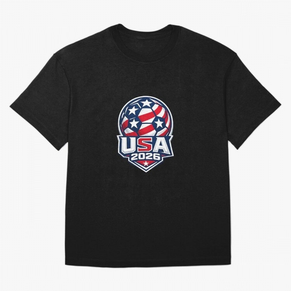 Usa 2026 World Cup - Star Spangled Soccer - American Host Fan Oversized T-Shirt Share the Excitement of FIFA World Cup 2026 for Fans of Messi, CR7 and Mbappe and Spain and Netherlands, Bringing Sports Nostalgia, International Competition, Famous