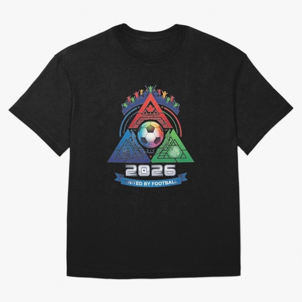 Triangular United By Football World Cup 2026 Emblem Oversized T-Shirt Enjoy FIFA World Cup 2026 Group Stage for Fans of Haaland and Mbappe and Germany, Bringing Worldwide Fan Energy, Dramatic Goals, Stadium Lights and Championship Celebrations;
