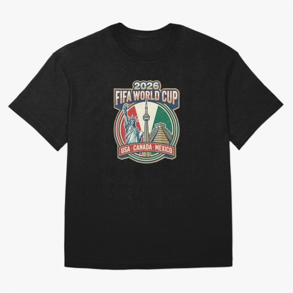 North America United Soccer 2026 Vintage Crest Oversized T-Shirt Fuel Match Day Hype around FIFA World Cup 2026 Group Stage, Mbappe, France and Portugal, Game Day Rituals, Football Legends, Country Pride and the Road to the Final; Perfect for