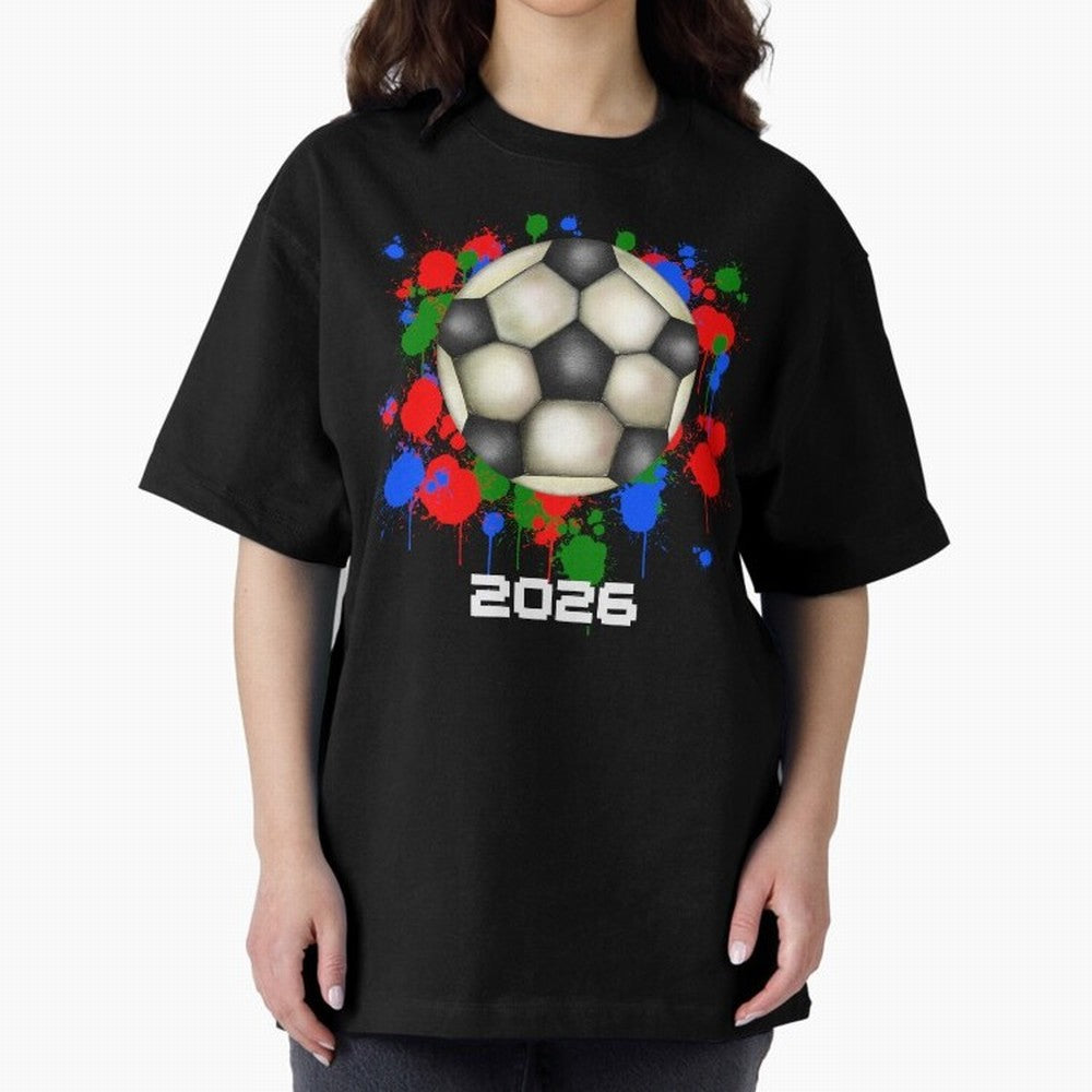 Football 2026 Oversized T-Shirt Celebrate Every Goal in Match Day Hype around FIFA World Cup 2026 USA Canada Mexico, Messi and Cristiano Ronaldo, France and Portugal, Goal Celebration Energy, Supporter Heritage, Football Icons and Worldwide