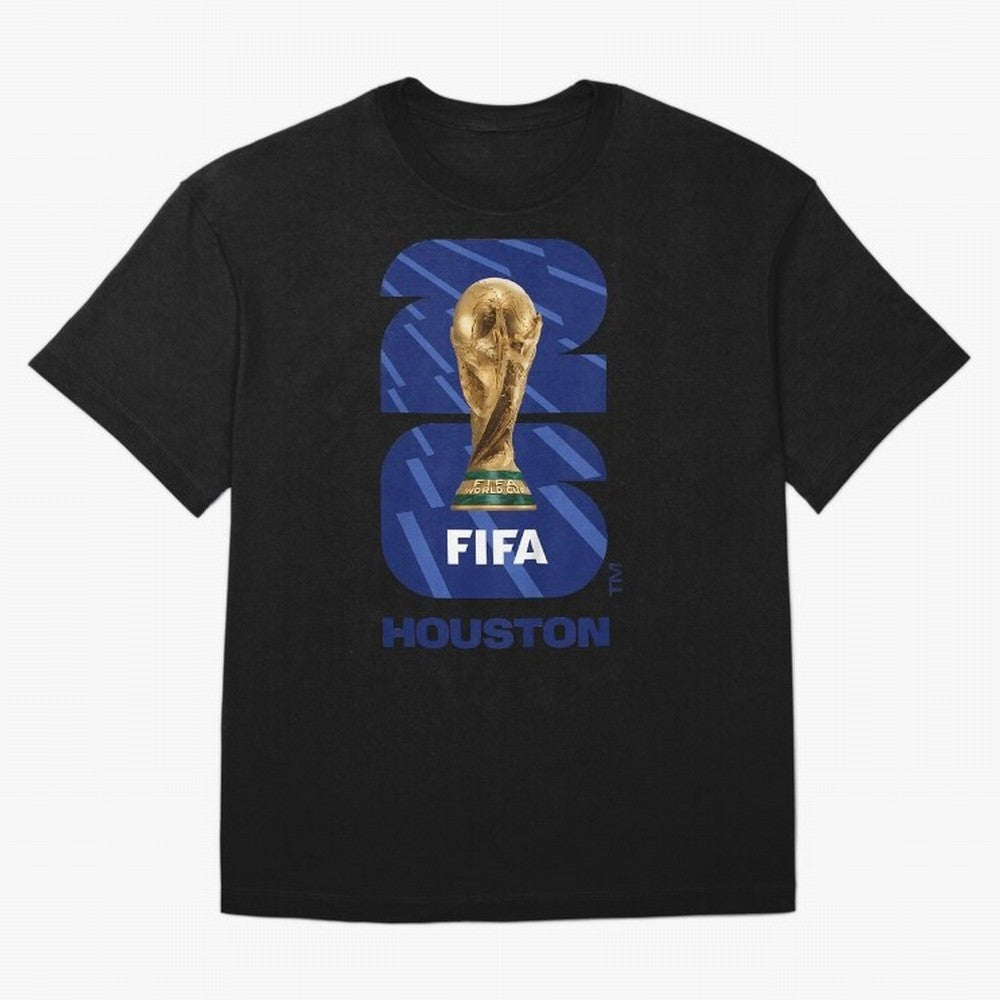 World Cup26 Houston Trophy Oversized T-Shirt Fuel Match Day Hype around FIFA World Cup 2026, Messi, CR7 and Mbappe, Germany, Fan Favorite Moments, National Team Passion, Big Match Drama and Soccer History; Made for Die Hard Supporters, Soccer