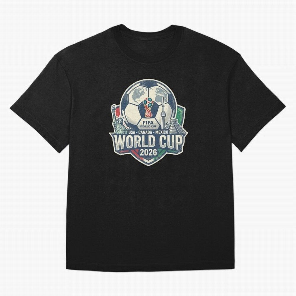North America United Soccer 2026 Vintage Crest Oversized T-Shirt Represent FIFA World Cup 2026 Group Stage Filled with Mbappe, Germany Energy, Match Day Excitement, Supporter Culture, Golden Goals and Global Football Passion; Built for Supporters