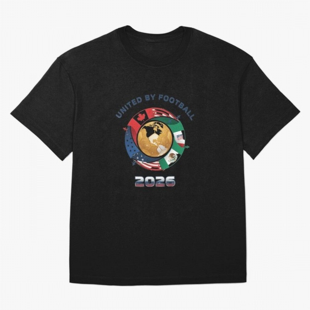 United By Football 2026 Oversized T-Shirt Make Every Match About Global Football Passion for FIFA World Cup 2026, with Mbappe and Neymar, England, France and Netherlands, Championship Spirit, Famous Goals, Roaring Crowds and International Football
