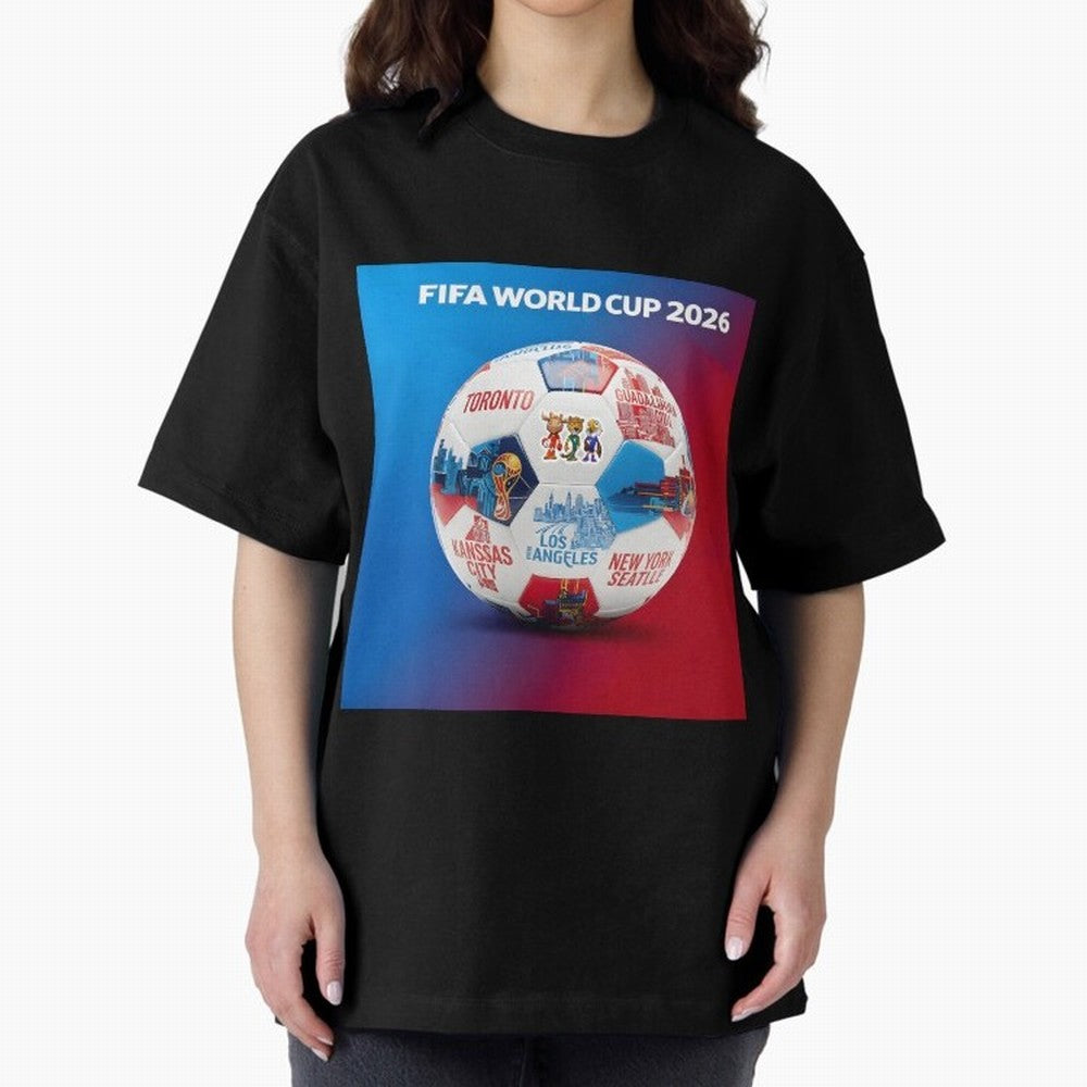 North America Football 2026 Oversized T-Shirt Celebrate the FIFA World Cup 2026 Group Stage Journey through CR7 and Messi Highlights, France and Portugal Pride, Goal Celebration Energy, Supporter Heritage, Football Icons and Worldwide Tournament
