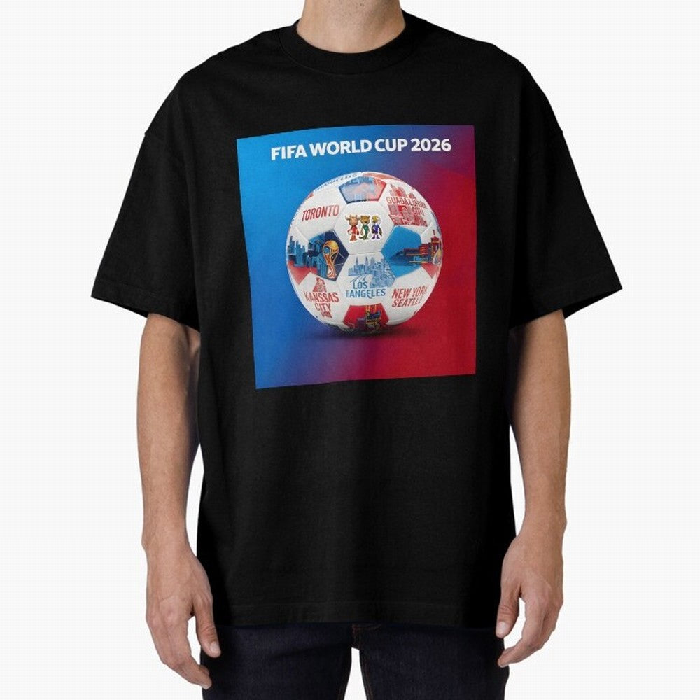 North America Football 2026 Oversized T-Shirt Celebrate the FIFA World Cup 2026 Group Stage Journey through CR7 and Messi Highlights, France and Portugal Pride, Goal Celebration Energy, Supporter Heritage, Football Icons and Worldwide Tournament