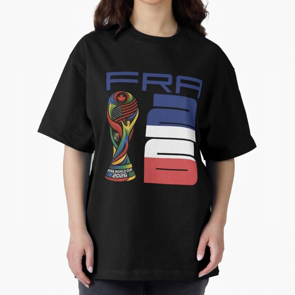 France World Cup 2026 Soccer - FRA 26 Blue White Red Oversized T-Shirt Turn Football Passion into the FIFA World Cup 2026 Journey through Mbappe and Neymar Highlights, England and Germany Pride, Match Day Excitement, Supporter Culture, Golden Goals