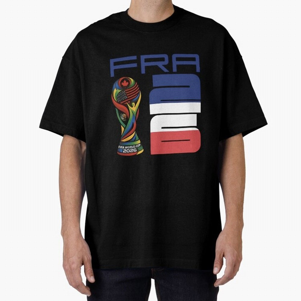 France World Cup 2026 Soccer - FRA 26 Blue White Red Oversized T-Shirt Turn Football Passion into the FIFA World Cup 2026 Journey through Mbappe and Neymar Highlights, England and Germany Pride, Match Day Excitement, Supporter Culture, Golden Goals