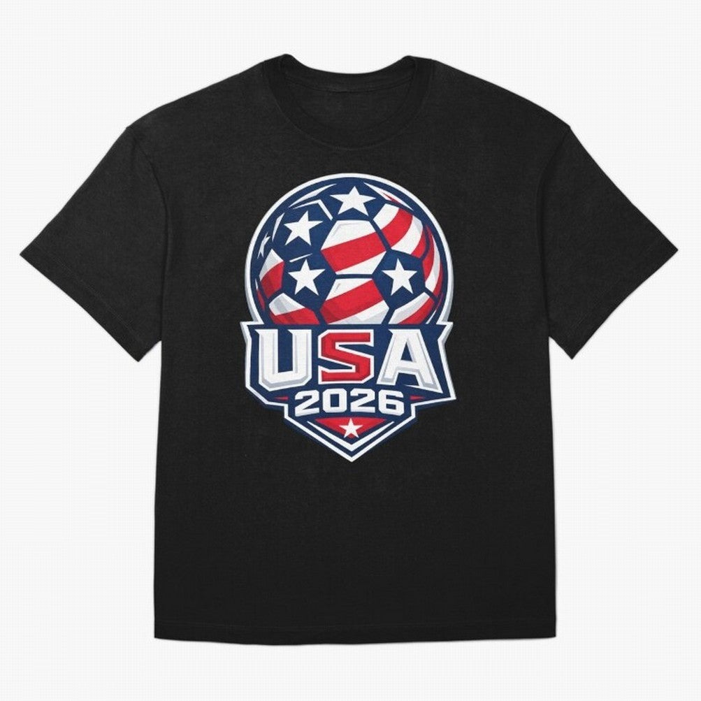 USA 2026 World Cup T-Shirt - Star Spangled Soccer Design - American Host Fan Tee Oversized T-Shirt Show Your Stadium Side during the FIFA World Cup 2026 Journey through Haaland and Mbappe Highlights, England and Germany Pride, Tournament Hype,