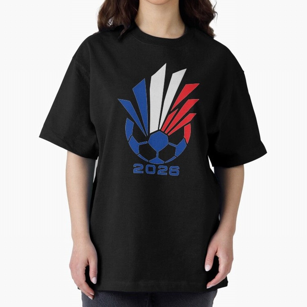 France Soccer 2026 Tricolor Burst Emblem Oversized T-Shirt Feel the Heartbeat of FIFA World Cup 2026 USA Canada Mexico Spirit, Celebrating Argentina, CR7 and Messi, Supporter Pride, Iconic Celebrations, Legendary Names and Global Match Day Energy;