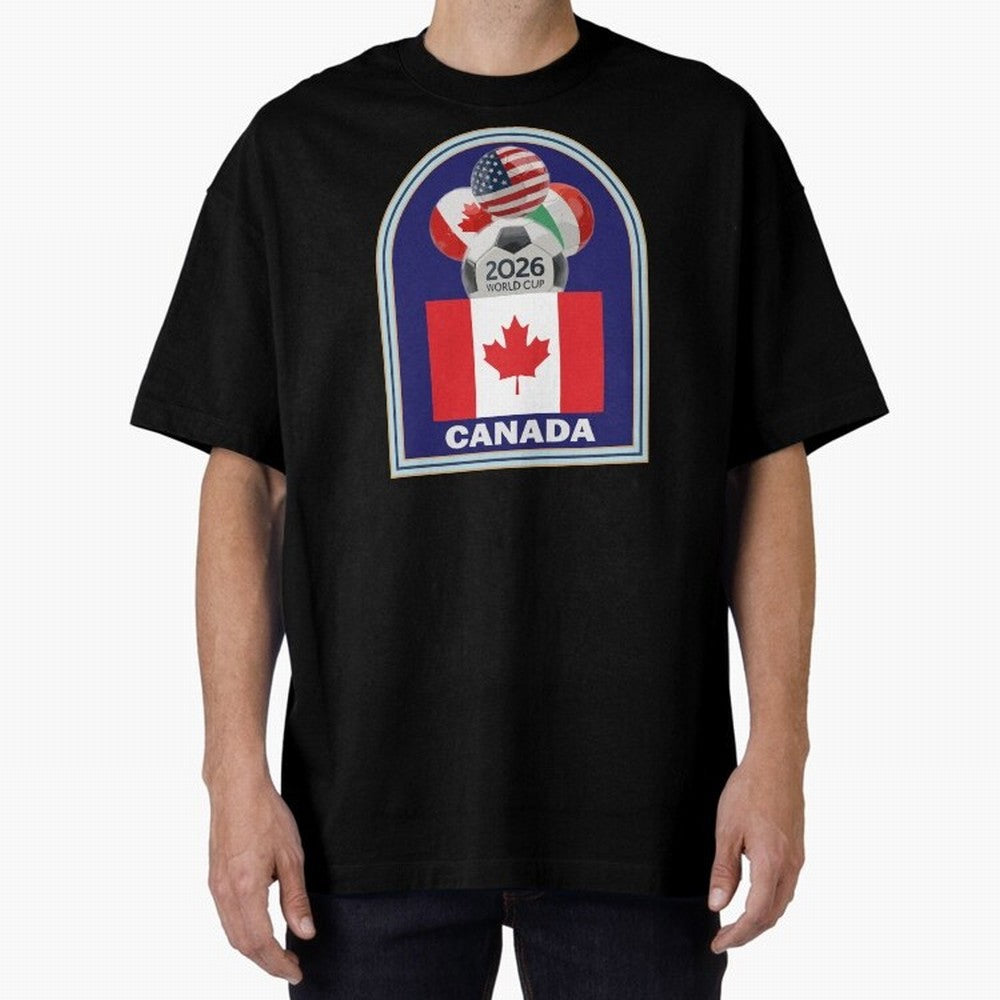 Canada 2026 Soccer T-shirt Oversized T-Shirt Cheer for the FIFA World Cup 2026 Group Stage Journey through Haaland and Mbappe Highlights, England Pride, Global Supporter Spirit, Legendary Goals, National Colors and Tournament Celebration; Perfect
