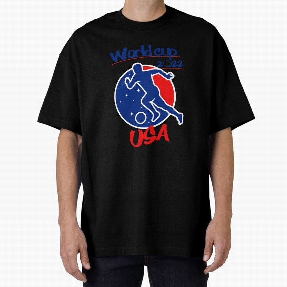 USA World Cup 2022 Oversized T-Shirt Support FIFA World Cup 2026 Group Stage Highlighting Haaland, Brazil Energy, Game Day Rituals, Football Legends, Country Pride and the Road to the Final; Ideal for Fans Who Follow Messi, Cristiano Ronaldo, CR7,