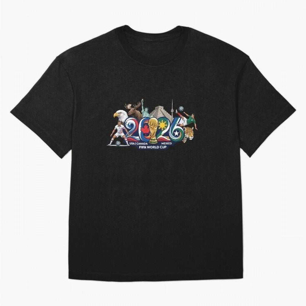 FIFA World Cup 2026 North America: USA Canada Mexico United Nations of Football Oversized T-Shirt Showcase FIFA World Cup 2026 Made for Neymar, Brazil Energy, Vintage Soccer Flavor, Modern Football Stars, National Flags and Final Night Emotion;