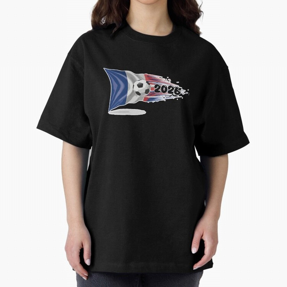 France Soccer 2026 Fan Tee: Bleu-Blanc-Rouge Flag Football Design | Perfect Gift for World Cup Fans! Oversized T-Shirt Bring Supporter Culture to Match Day Hype around FIFA World Cup 2026 USA Canada Mexico, CR7 and Messi, France and Portugal,