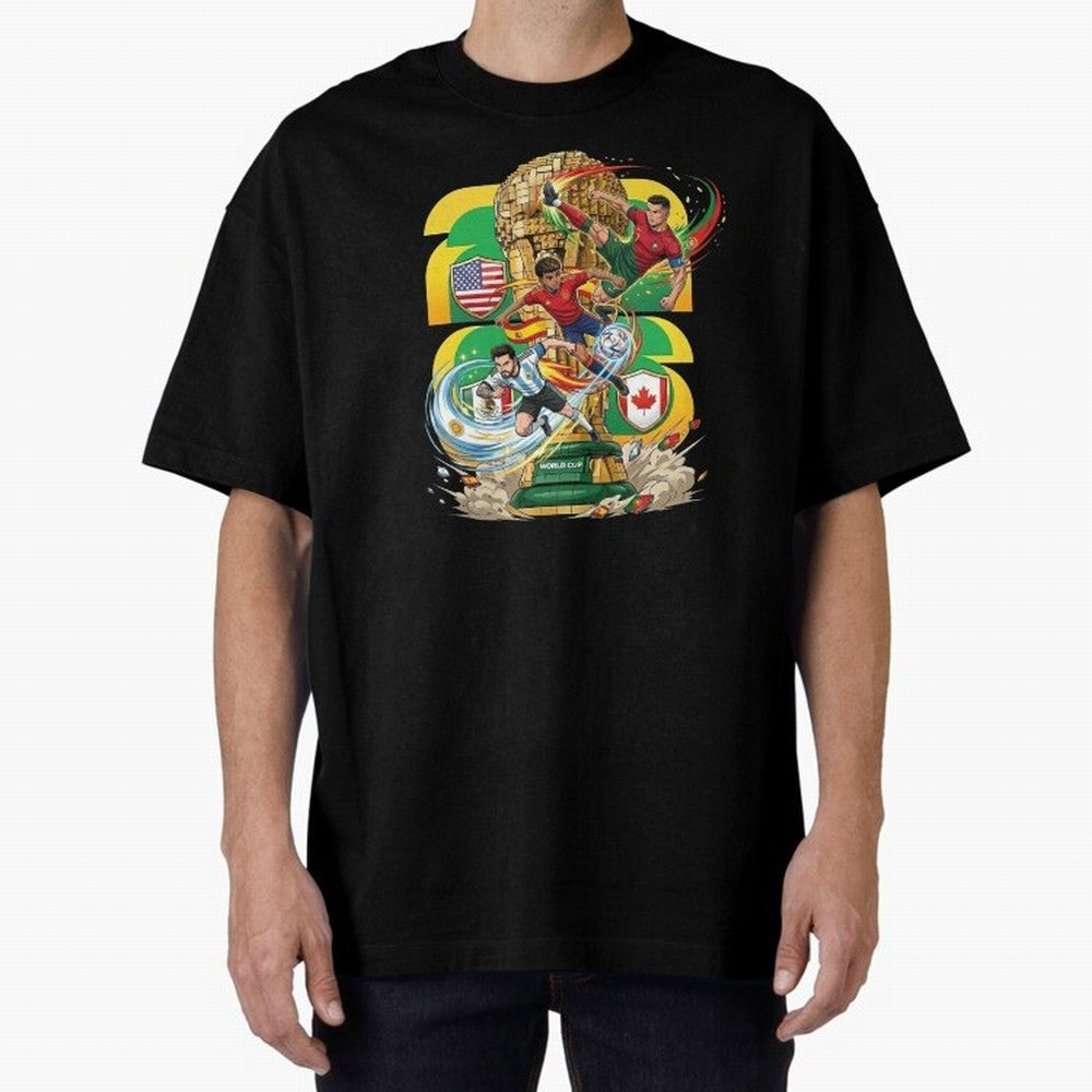 World Cup Teams 2026 Oversized T-Shirt Show Support during FIFA World Cup 2026 USA Canada Mexico for Fans of Haaland and Germany, Bringing Football Festival Excitement, Trophy Ambitions, Country Rivalries and Star Player Buzz; Great for Supporters
